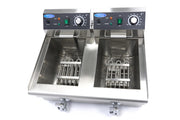 Friteuse - 2 x 10 L - 2 paniers - avec robinet de vidange