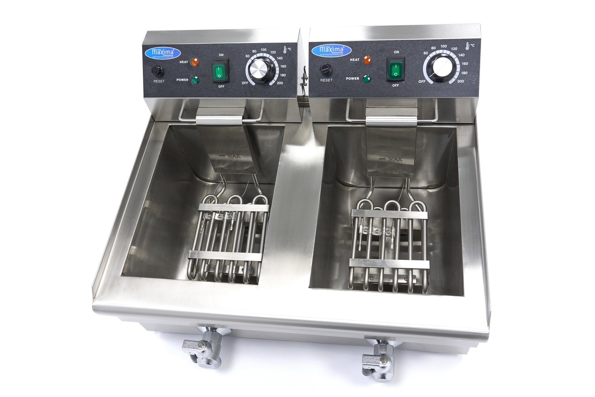 Friteuse - 2 x 10 L - 2 paniers - avec robinet de vidange