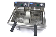 Friteuse - 2 x 13 L - 2 paniers - avec robinet de vidange
