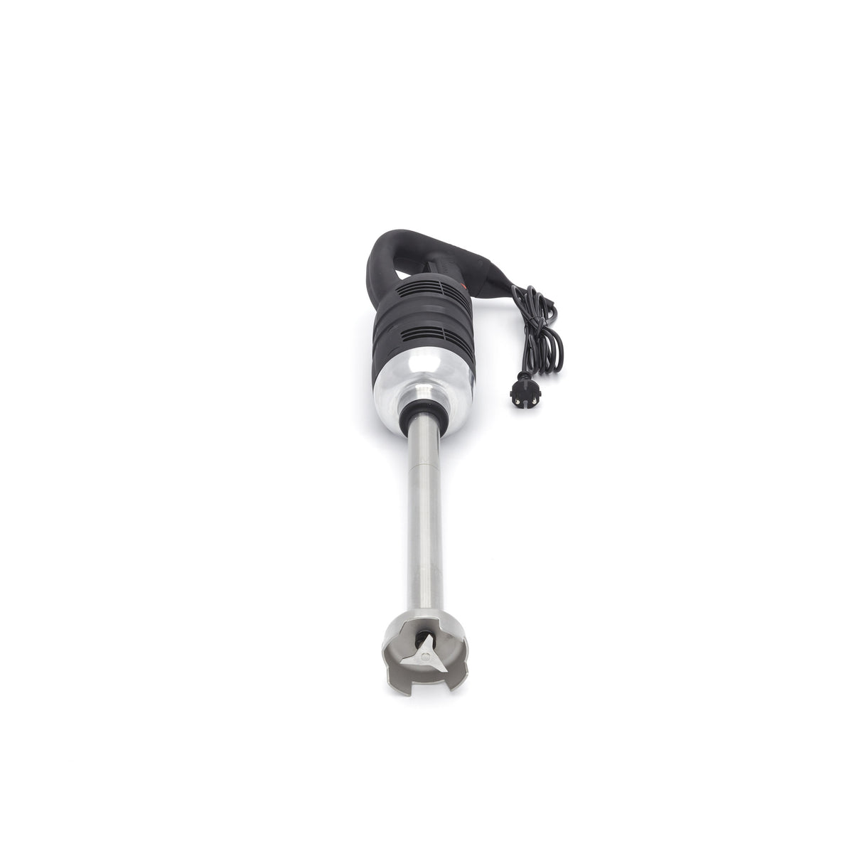 Mixeur plongeant Maxima avec manche de 41 cm et puissance de 650W, vue du manche et de la tête de l’appareil.