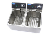 Friteuse - 2 x 8 L - 2 paniers - jusqu'à 2,8 kg de frites
