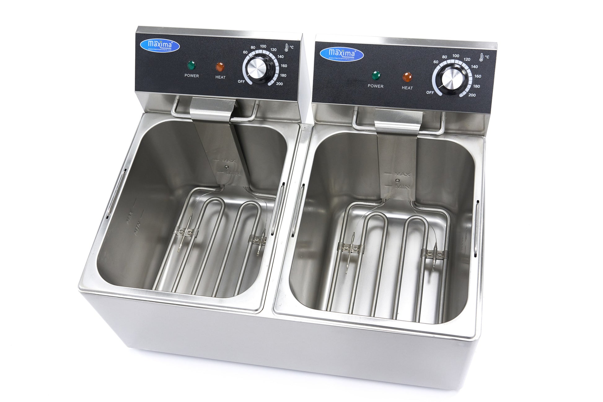 Friteuse - 2 x 8 L - 2 paniers - jusqu'à 2,8 kg de frites