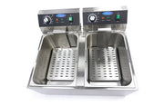 Friteuse - 2 x 11 L - 2 paniers - jusqu'à 2,8 kg de frites