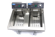 Friteuse - 2 x 10 L - 2 paniers - avec robinet de vidange