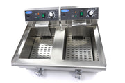 Friteuse - 2 x 13 L - 2 paniers - avec robinet de vidange
