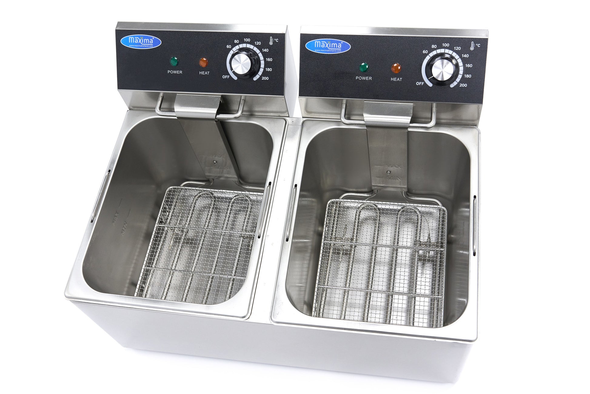 Friteuse - 2 x 8 L - 2 paniers - jusqu'à 2,8 kg de frites