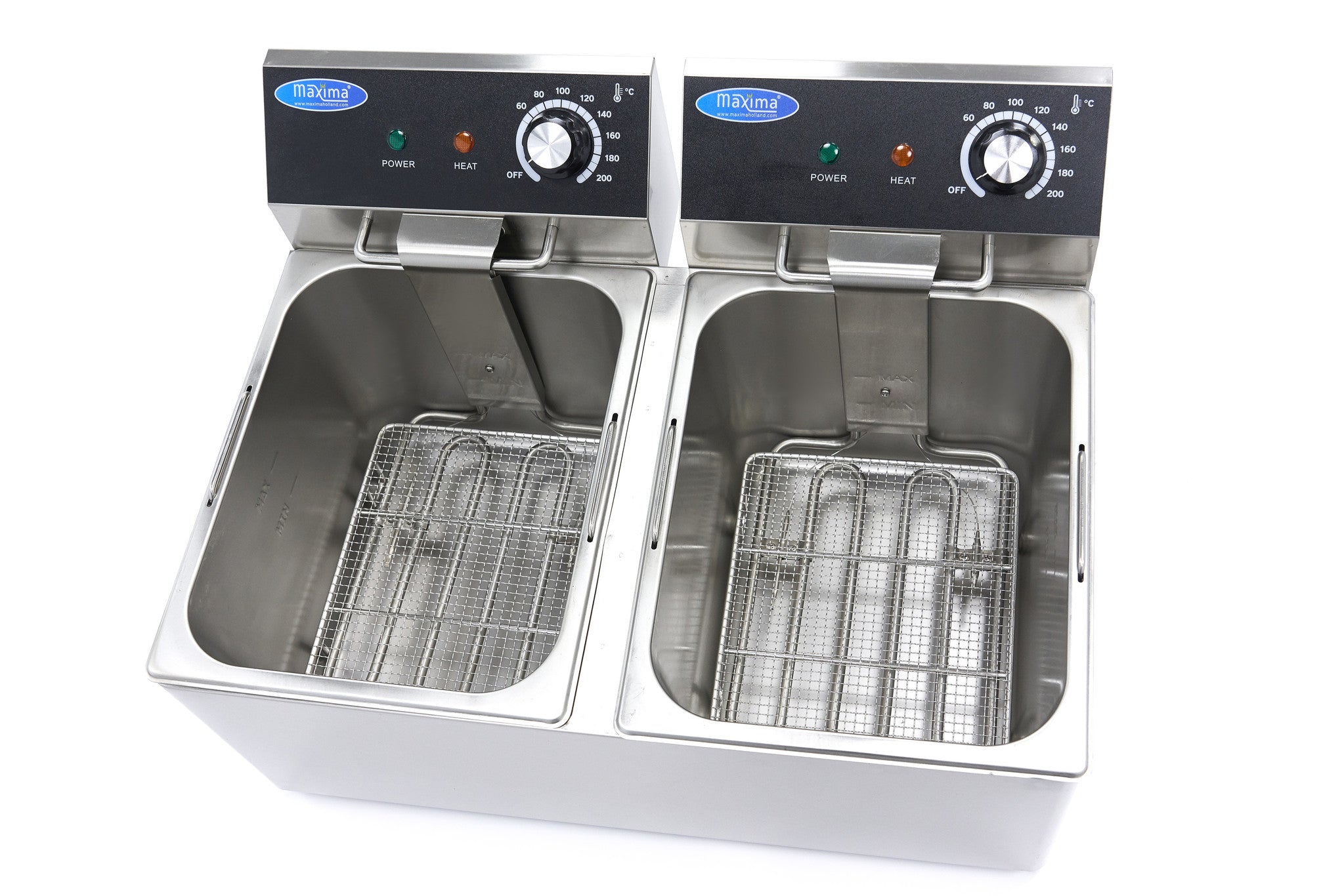 Friteuse - 2 x 8 L - 2 paniers - jusqu'à 2,8 kg de frites