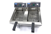 Friteuse - 2 x 10 L - 2 paniers - avec robinet de vidange