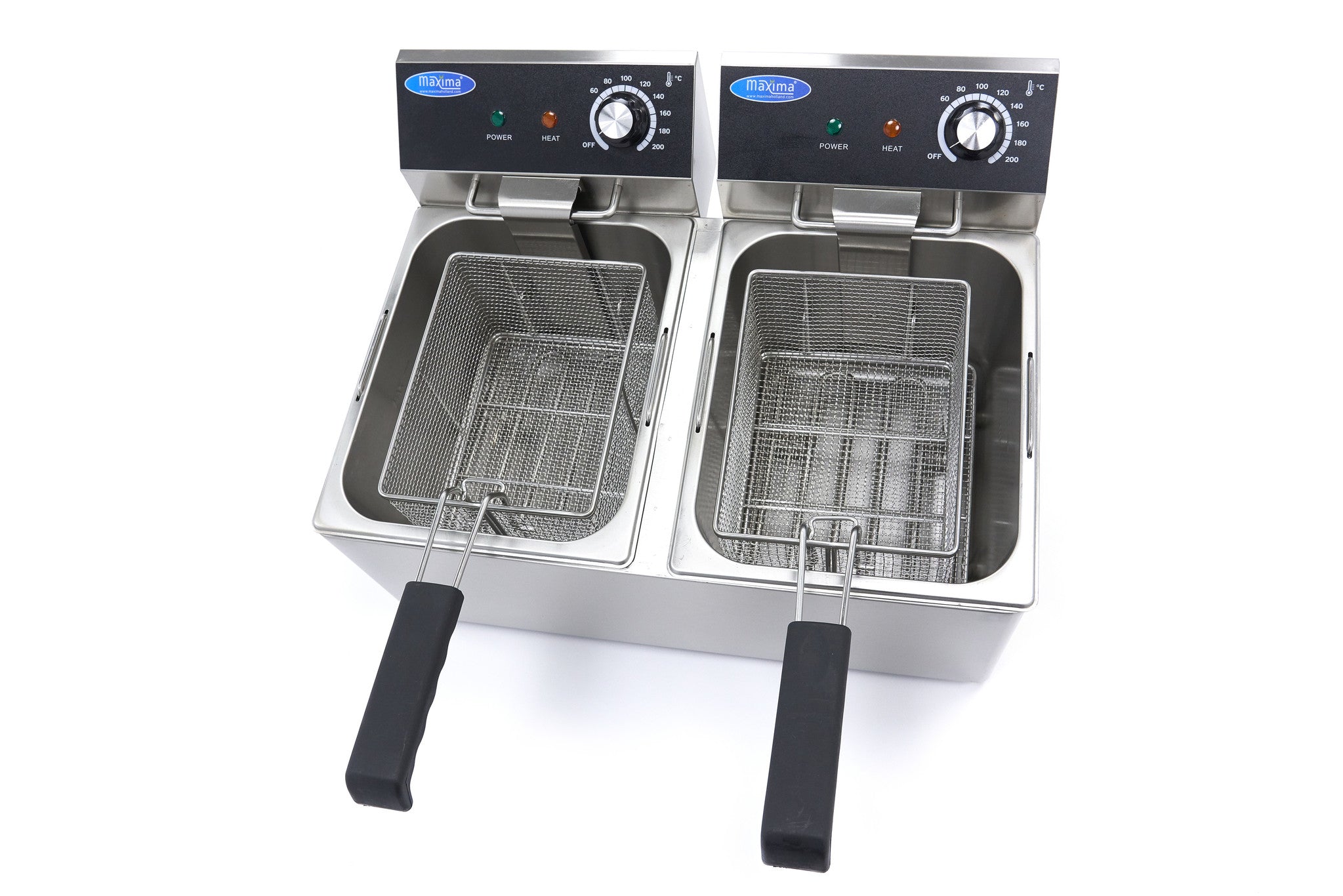 Friteuse - 2 x 8 L - 2 paniers - jusqu'à 2,8 kg de frites