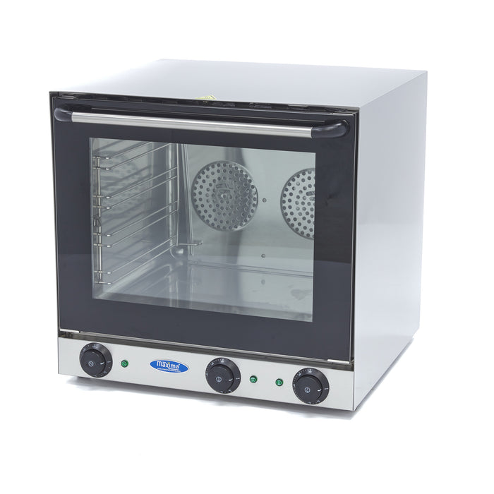 Four de boulangerie Maxima avec convection, gril, 4 plateaux et minuterie, température jusqu'à 300°C, appareil professionnel.