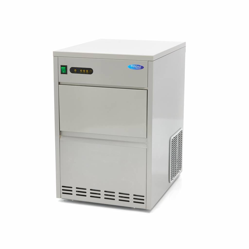 Machine à glaçons MAXIMA, 45 kg/jour, glaçons creux, refroidissement par air, appareil compact pour cuisine ou bar.