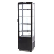 Vitrine réfrigérée MAXIMA de 235 L, façade en verre et étagères pour la présentation de produits frais.