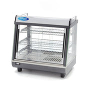 Vitrine chaude MAXIMA de 96 L avec 3 étagères, largeur 67,5 cm, adaptée pour la présentation de produits chauds.
