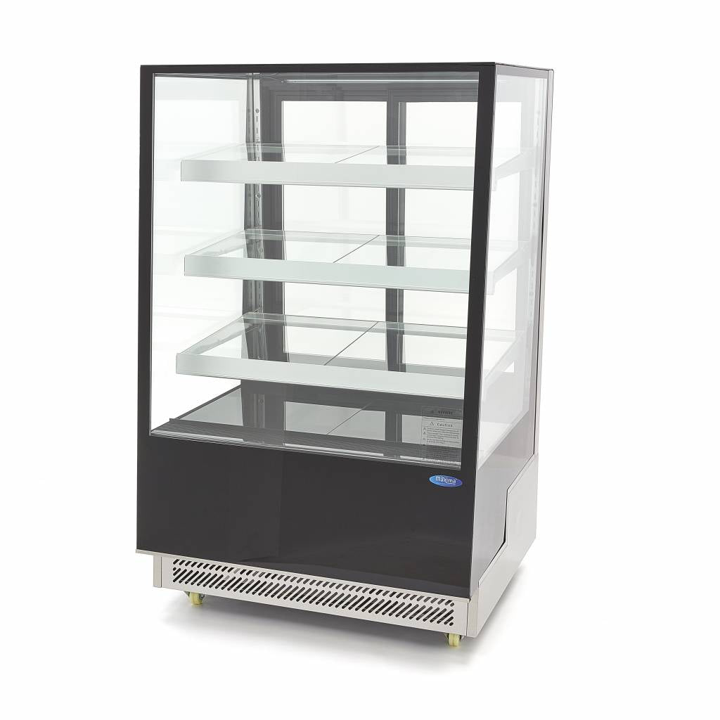 Vitrine à gâteaux MAXIMA de 500 L, 120 cm de longueur, sur roulettes, vitrine en verre pour présentation de pâtisseries.