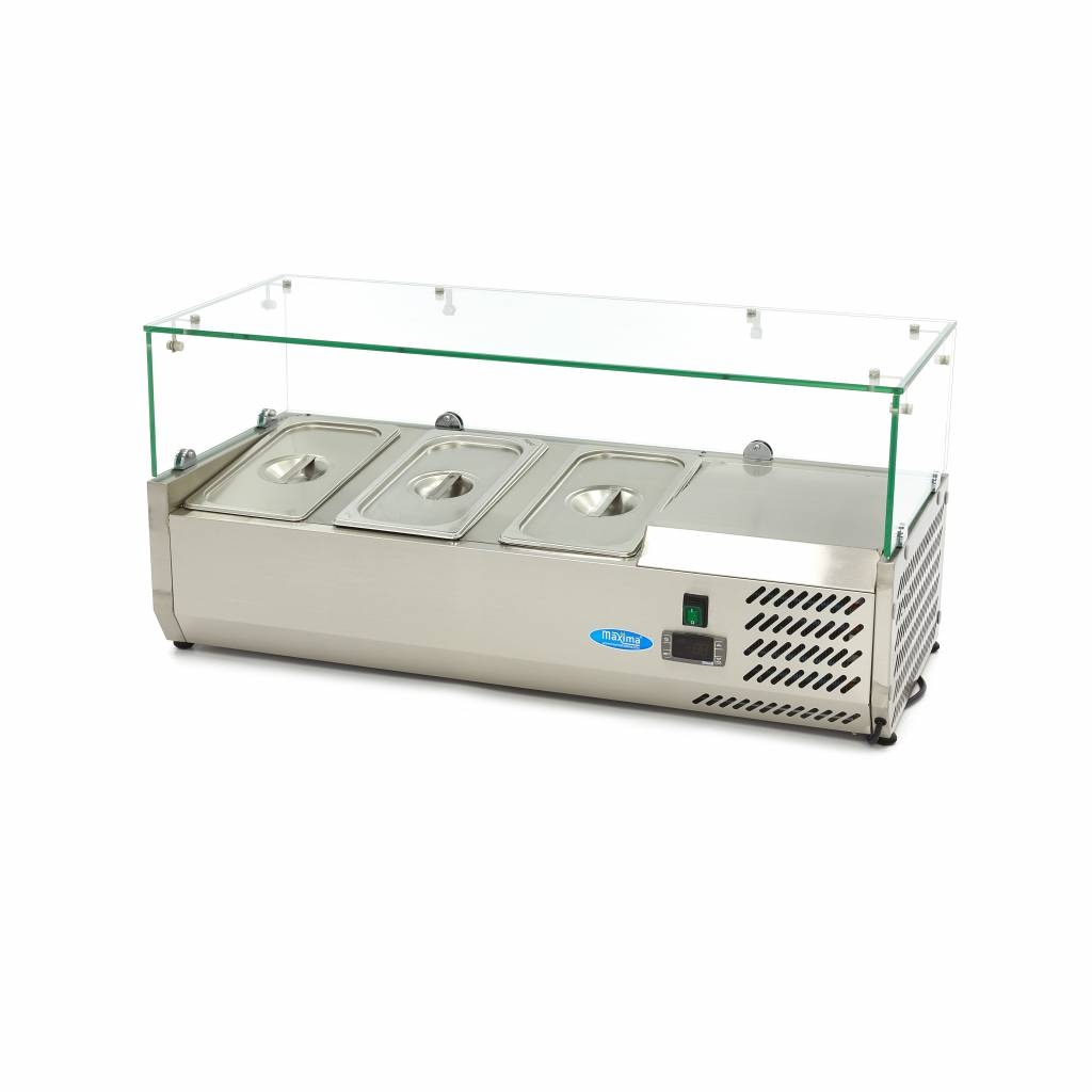 Réfrigérateur de préparation de comptoir MAXIMA, 95 cm, pour 3 x 1/3 GN, refroidissement efficace, idéal pour cuisine professionnelle