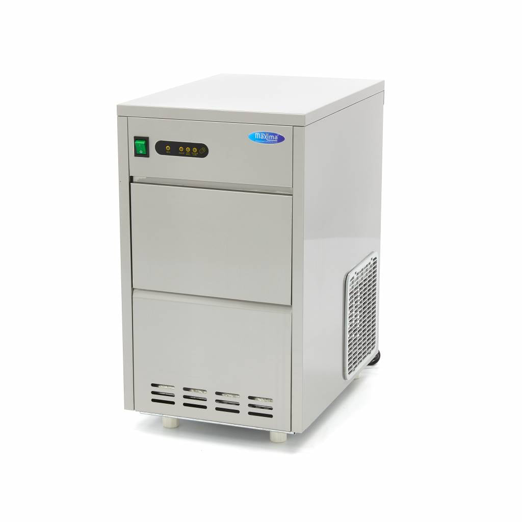 Machine à glaçons Maxima, modèle à refroidissement par air, produisant 24 kg de glaçons creux par jour, vue de face.