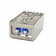 Cuiseur de cuisine commerciale Maxima, ligne de cuisson 600, 2 brûleurs gaz, unité simple, profondeur 60 cm, appareil professionnel