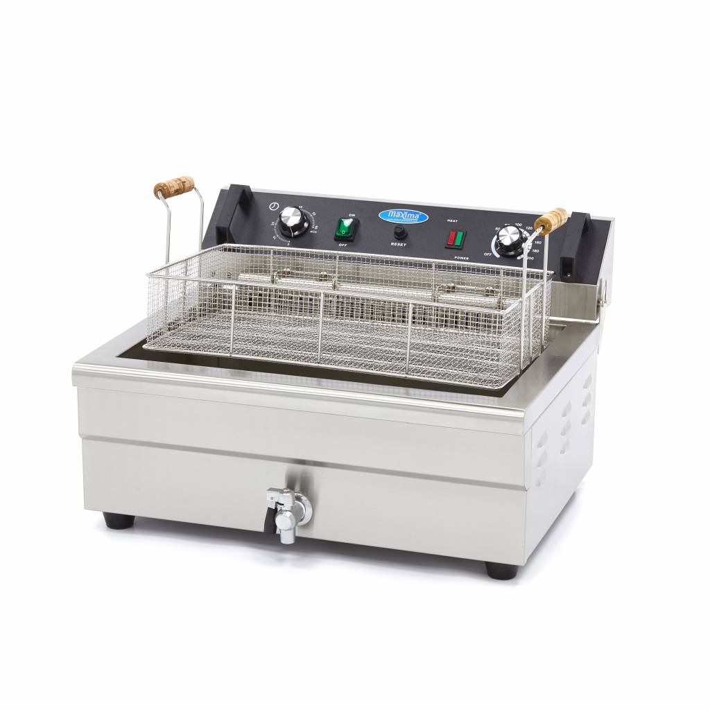 Friteuse - 20 L - 1 panier - avec robinet de vidange