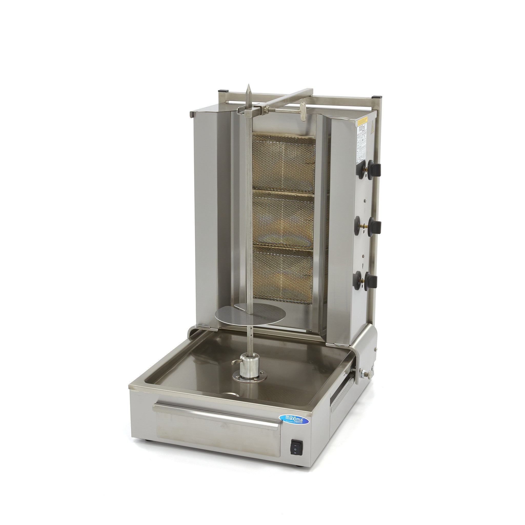 Kebab grill - 3 burners - 40 kg meat capacity - gas