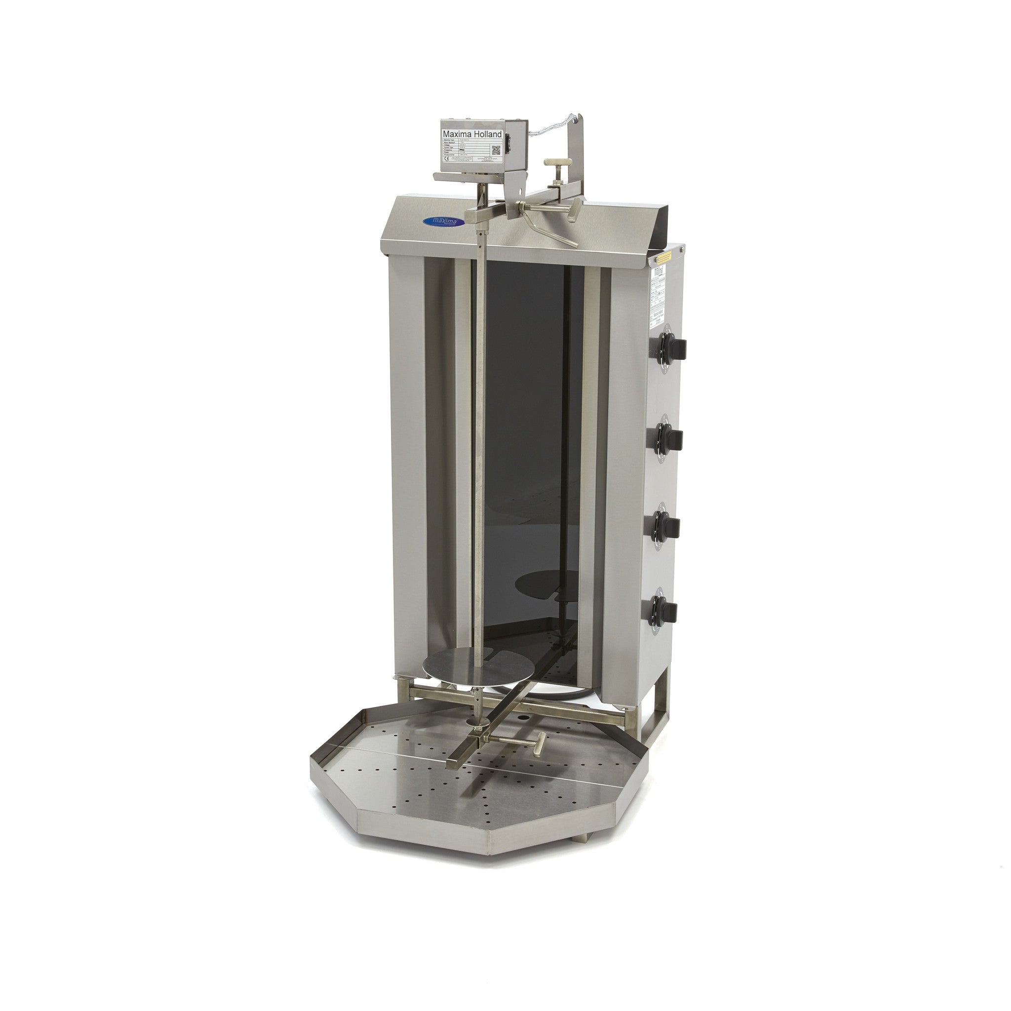Kebab grill - 4 burners - 50 kg meat capacity - electric