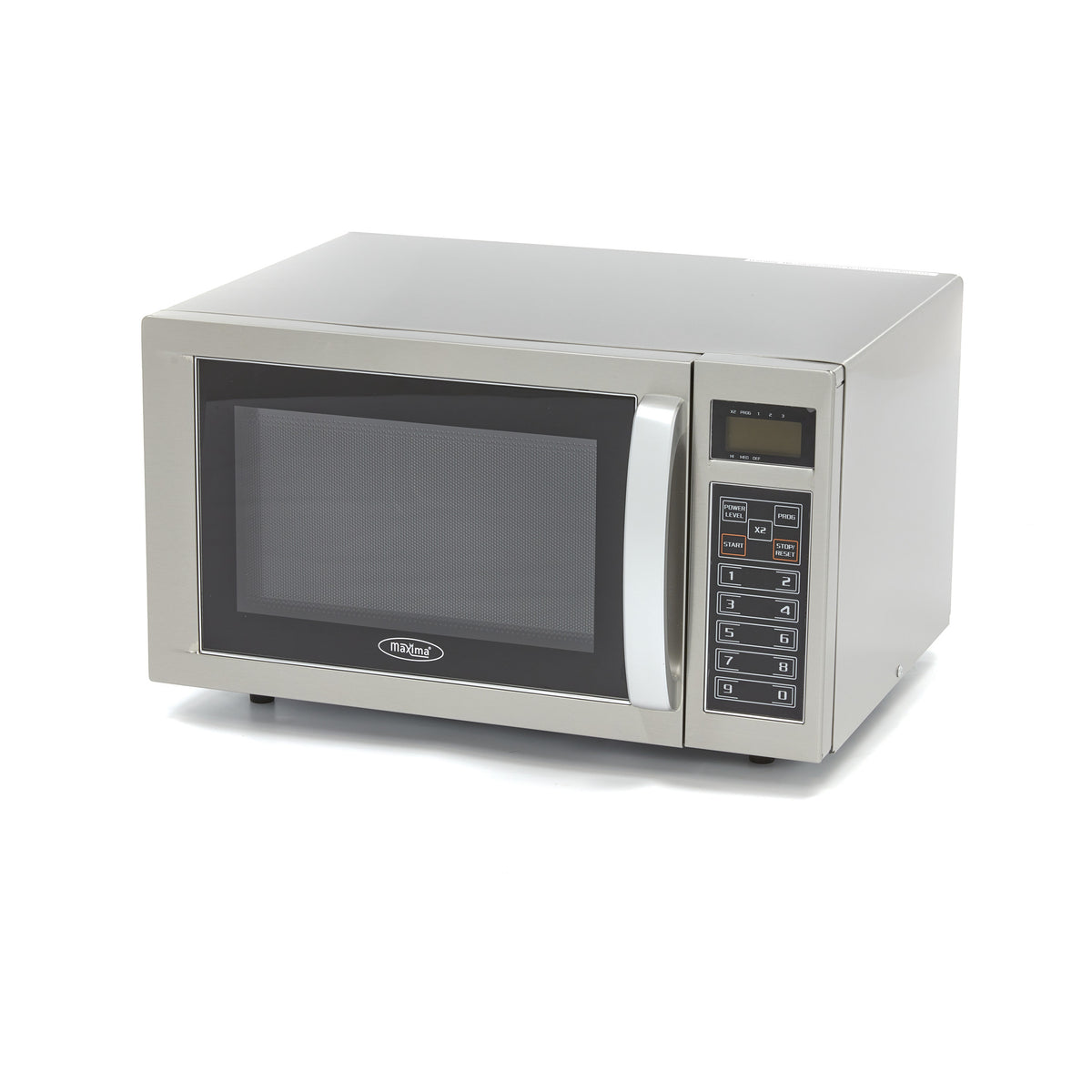 Micro-ondes Maxima professionnel 1000W avec 20 programmes, intérieur spacieux pour assiettes jusqu'à 32 cm, design moderne
