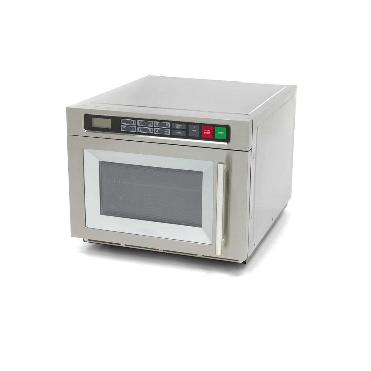 Micro-ondes professionnel Maxima, 1800W, 20 programmes, espace pour assiettes jusqu’à Ø36 cm, avec 2 tablettes visibles.