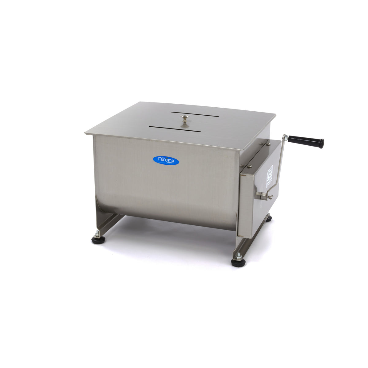 Mélangeur à viande Maxima de 40 L, capacité de 35 kg, avec axe double, manuel, idéal pour boucherie.
