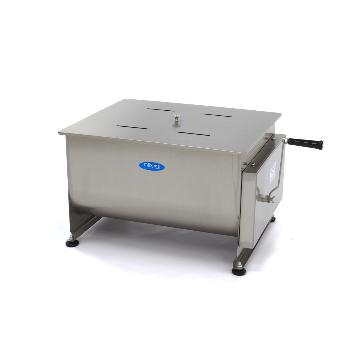 Mélangeur à viande Maxima 60L avec axe double, capacité de 55 kg, mélangeur boucherie manuel en acier robuste.
