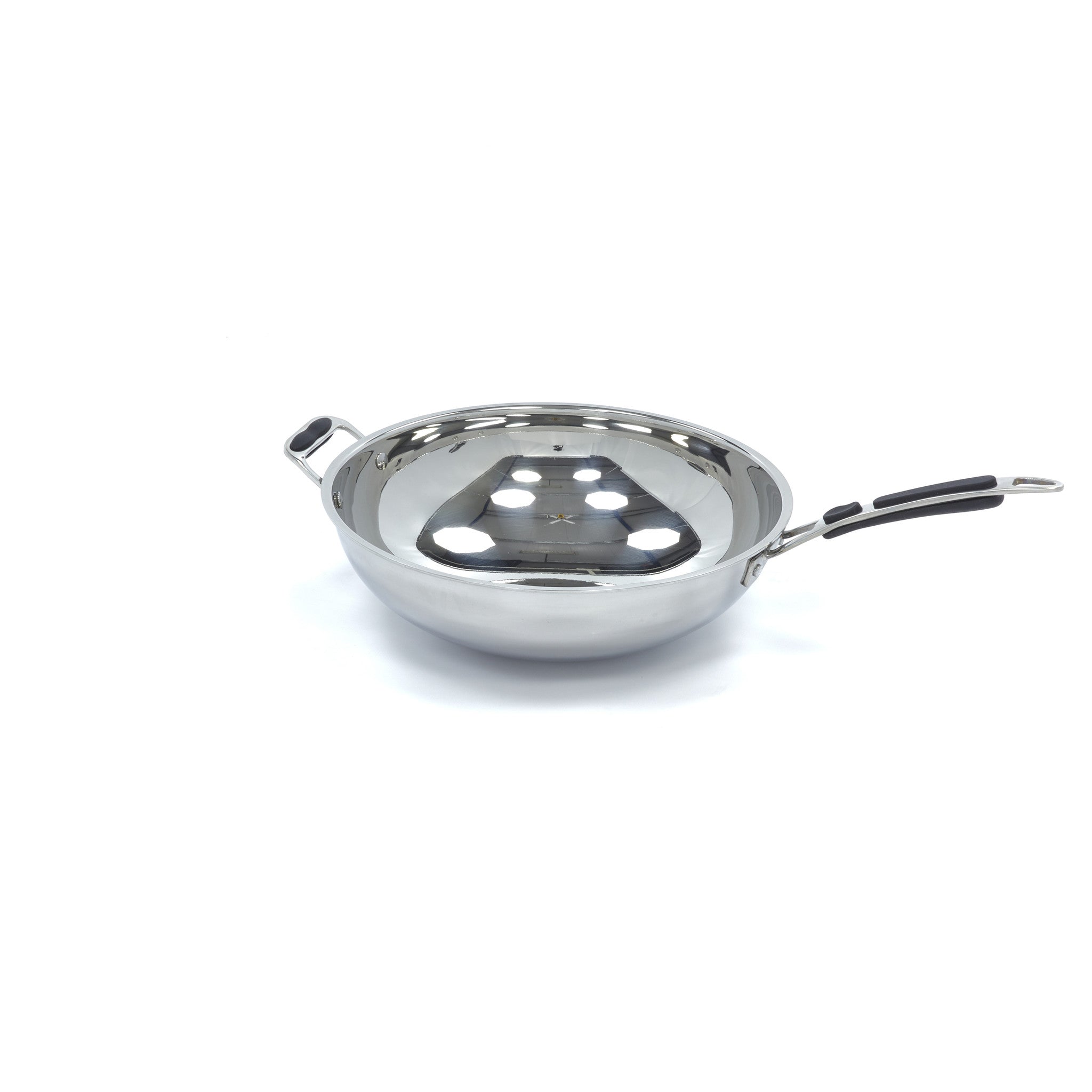 Poêle à wok - Ø36 cm - acier inoxydable - induction