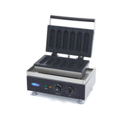 Gaufrier professionnel Maxima pour 6 corn dogs au motif diamant, plaque en acier pour fabrication de gaufres.