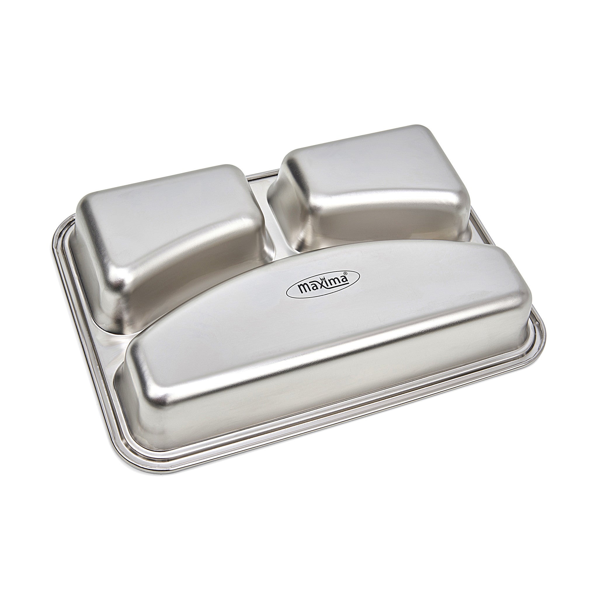Assiette - 3 compartiments - acier inoxydable - lavable au lave-vaisselle