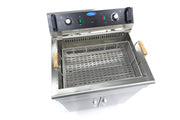 Friteuse - 30 L - 1 panier - avec robinet de vidange et support