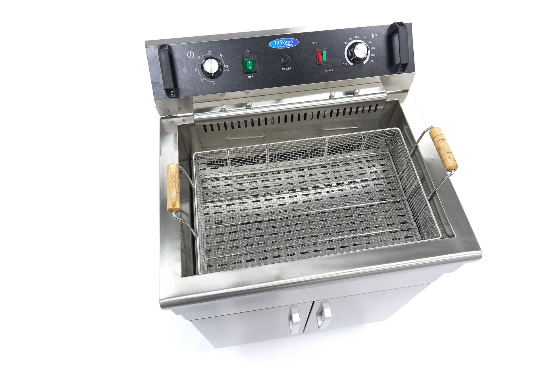 Friteuse - 30 L - 1 panier - avec robinet de vidange et support
