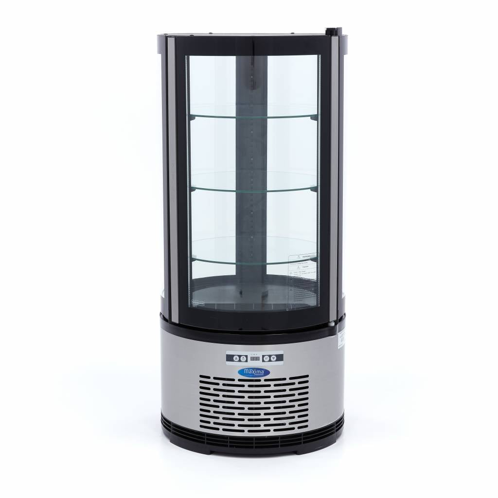 Vitrine à gâteaux réfrigérée Maxima, capacité 100 L, 48 cm, ronde, pour présentation élégante des desserts.