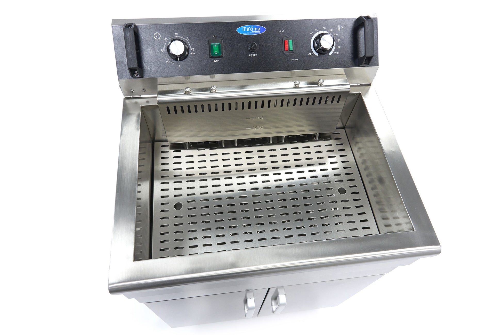 Friteuse - 30 L - 1 panier - avec robinet de vidange et support