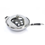Poêle à wok - Ø36 cm - acier inoxydable - induction