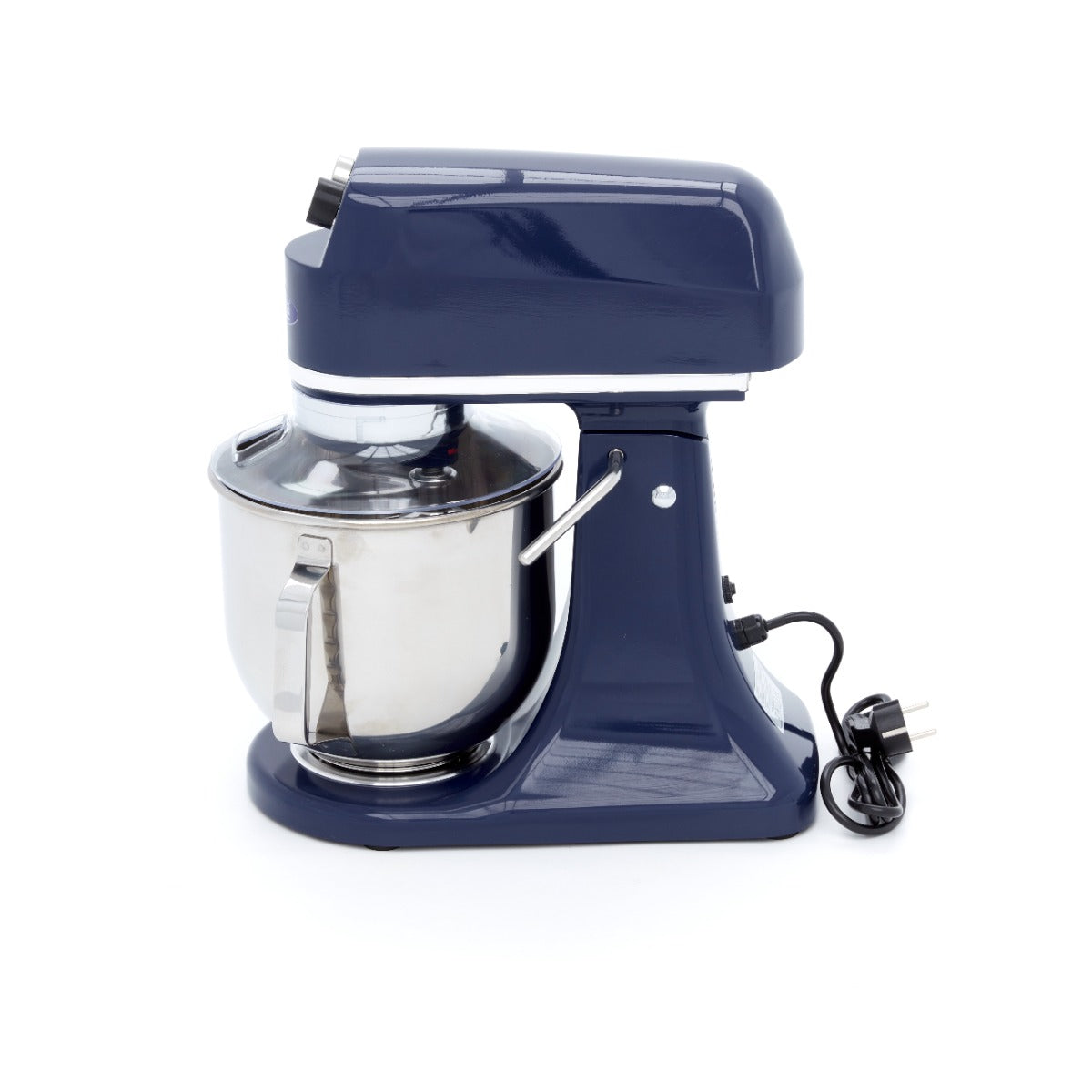 Mélangeur planétaire Maxima bleu acier de 7 L avec bol en acier, capacité de 2 kg de pâte, pour pâtisserie et cuisine.