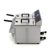 Friteuse - 2 x 8 L - 2 paniers - induction - avec robinet de vidange