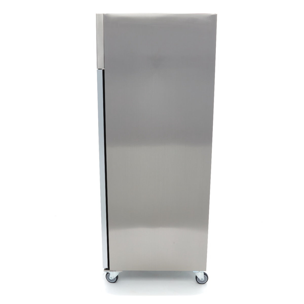 Réfrigérateur en acier inoxydable Maxima avec porte en verre, 600 L, 3 étagères réglables, modèle SP-019-09400006.