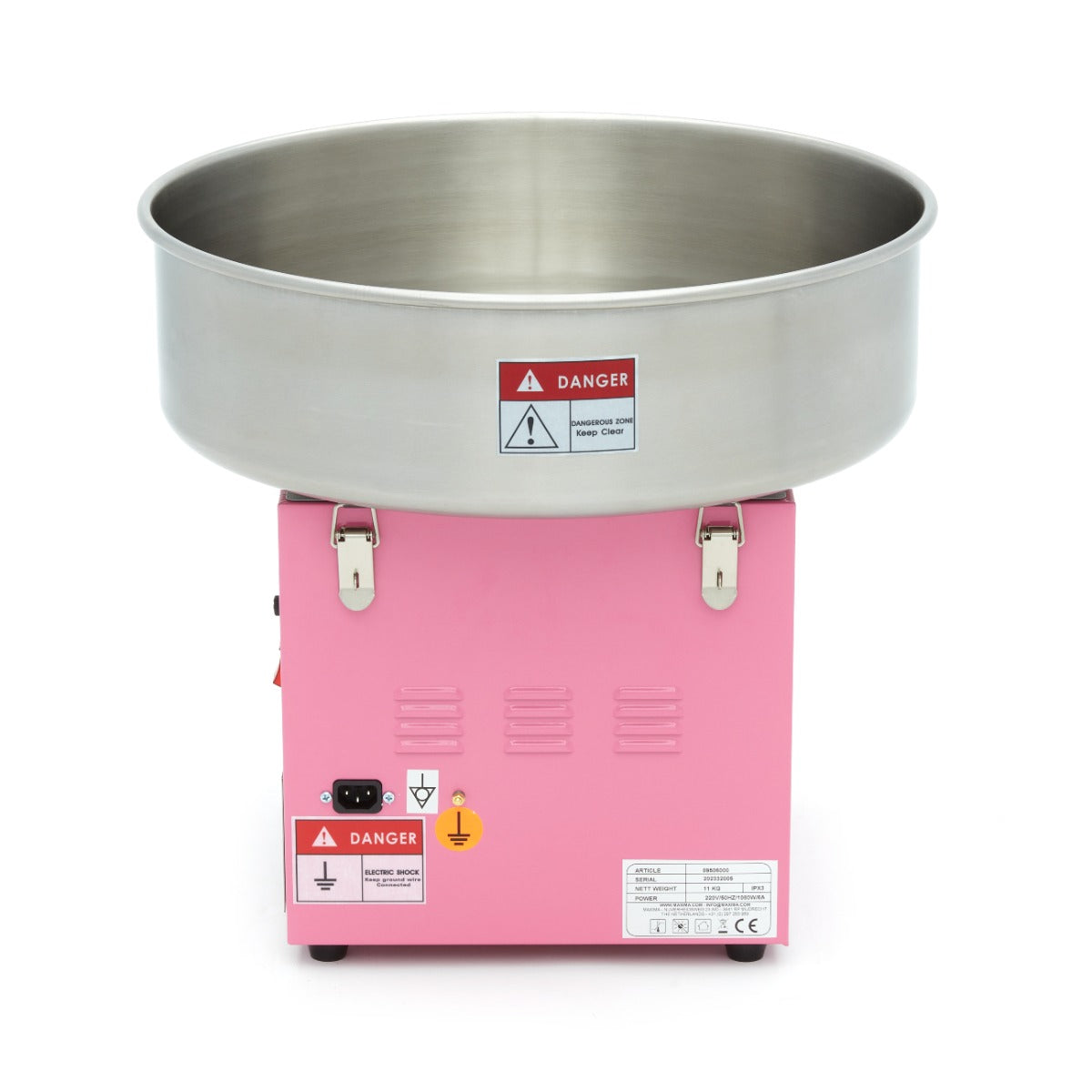 Machine à barbe à papa Maxima rose, diamètre 52cm, appareil électrique pour faire des bonbons de coton.