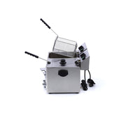 Friteuse - 2 x 8 L - 2 paniers - avec robinet de vidange