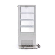 Vitrine réfrigérée Maxima de 78 L, mini display blanche avec porte en verre et étagères pour produits frais.