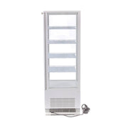Vitrine réfrigérée blanche Maxima de 98 L, mini display réfrigéré avec porte en verre et étagères pour présentation de produits.