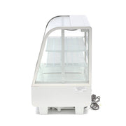 Vitrine à gâteaux blanche Maxima, réfrigérée, capacité 100 L, largeur 68 cm, vitrine pour pâtisseries et desserts.