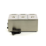 Bain Marie - avec robinet - incl 3 x 1/3 GN set - électrique