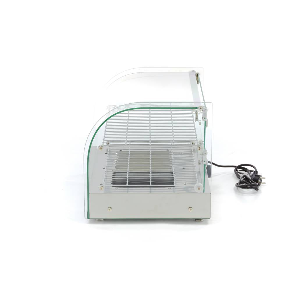 Vitrine chaude Maxima de 45L, 55 cm avec 2 étagères pour la présentation de produits chauds.