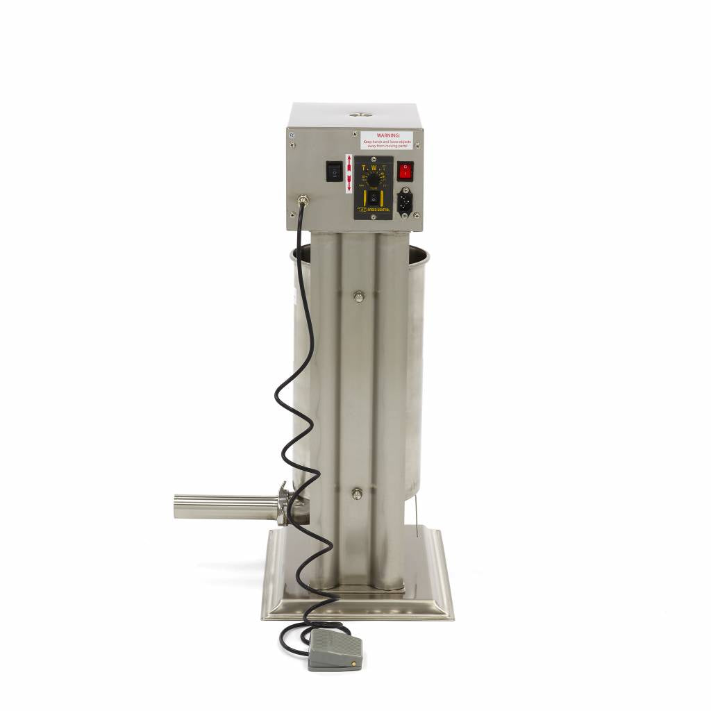 Poussoir à saucisses Maxima de 15 L, automatique, vertical avec 4 tubes de remplissage pour faire des saucisses.