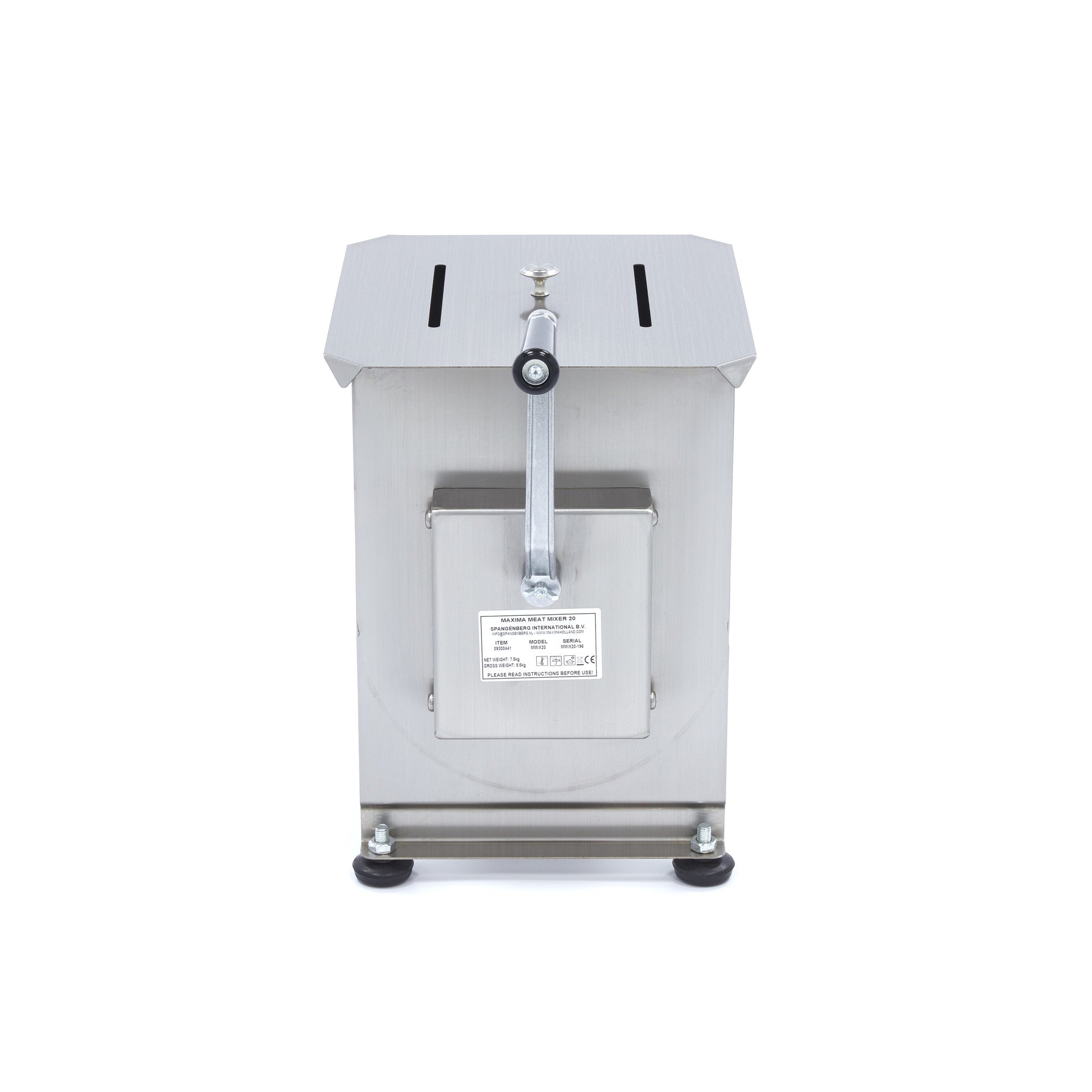 Mélangeur á viande - 20 L - 16 kg viande - axle unique - manuel