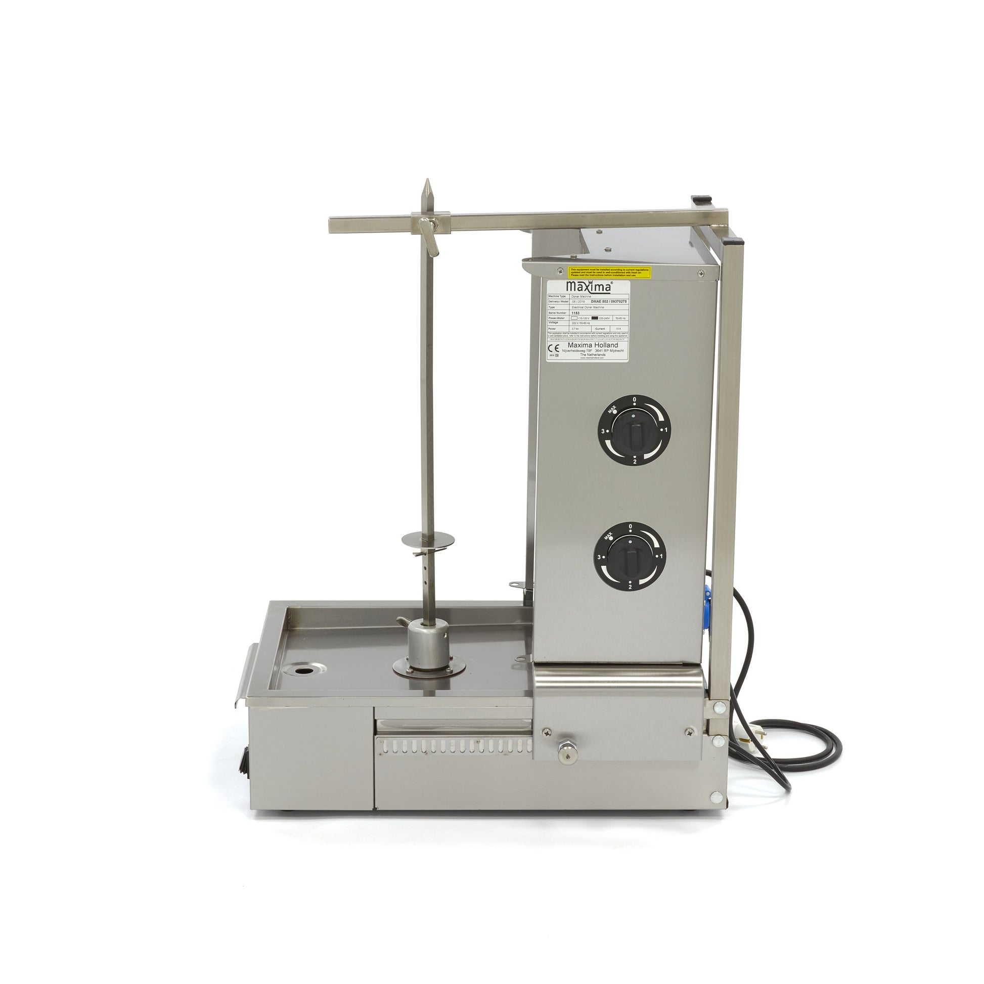 Kebab grill - 2 brûleurs - 20 kg de viande - électrique