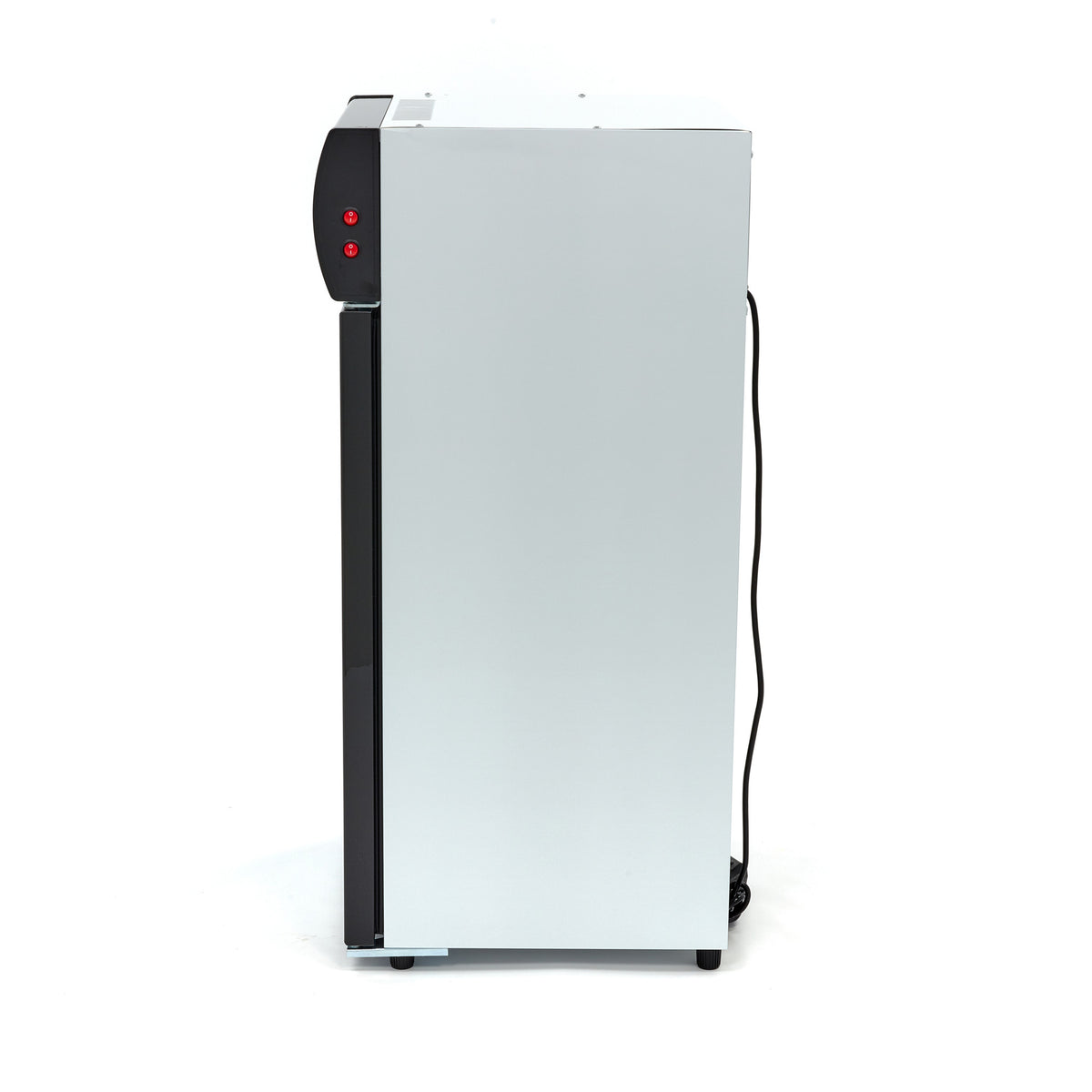 Arrière de bar Maxima pour boissons réfrigérateur de 80 L avec 2 étagères réglables, en vue de face.